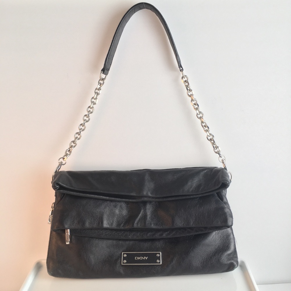 DKNY Soft Leather Convertible Purse Clutch